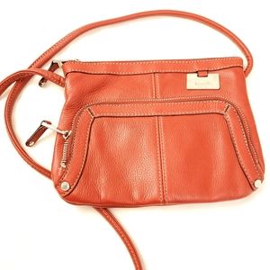 Tignanello Red Leather Crossbody Bag